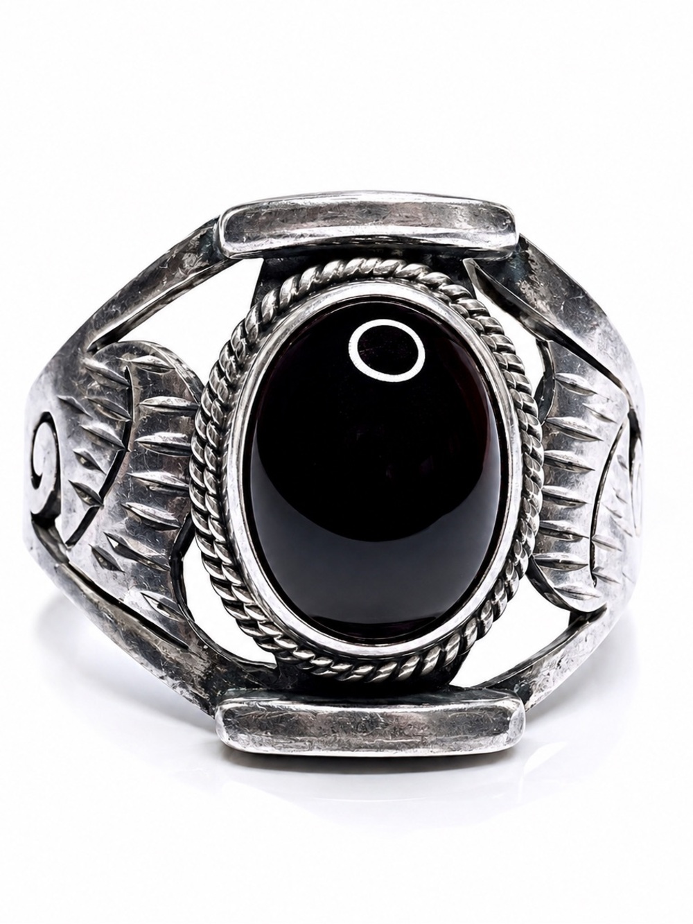 Vintage Soviet Silver Garnet Ring | Deep Wine Red Stone | 1970s USSR